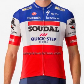 Maglia 2023 Soudal Quick-Step Campione Francese Manica Corta Rosso Blu Bianco